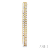 1/3 ctw Double Row Round Cut Diamond Fashion Half Hoop Earring in 14K Yellow Gold